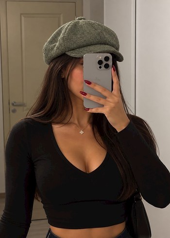 Zara Gri Melton Beret