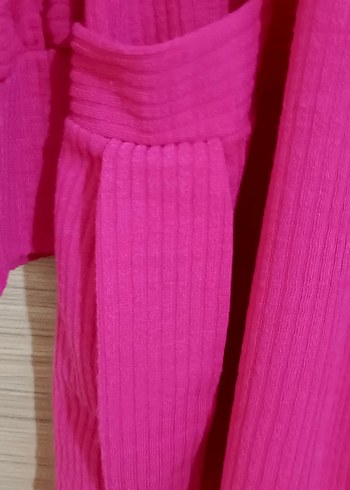 Pembe Nakışlı Uzun Kadın Sabahlık - Görsel 3