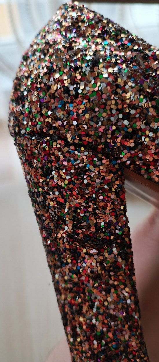 Renkli Simli Stiletto Topuklu Kadın Abiye Ayakkabı - Görsel 3