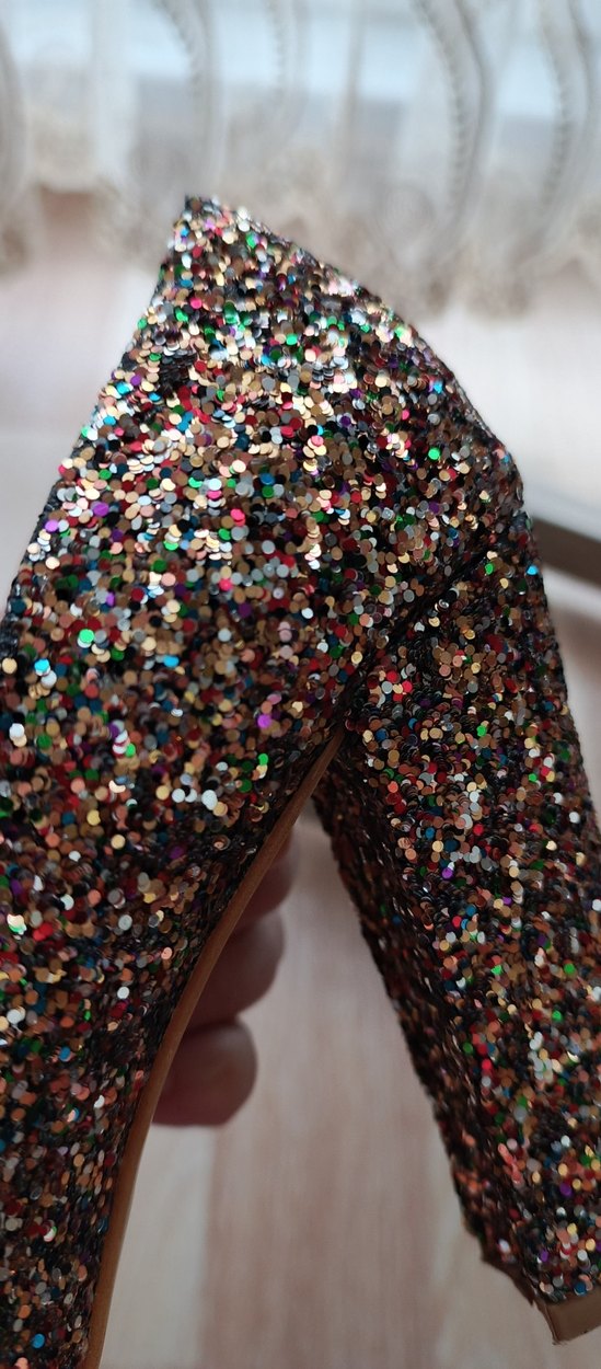 Renkli Simli Stiletto Topuklu Kadın Abiye Ayakkabı - Görsel 4