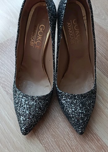 Gri Simli Yılan Desenli Stiletto - Görsel 7