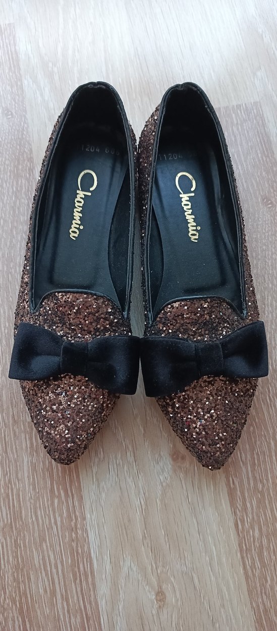 Kahverengi Yılan Desenli Fiyonklu Kadın Babet - Görsel 2