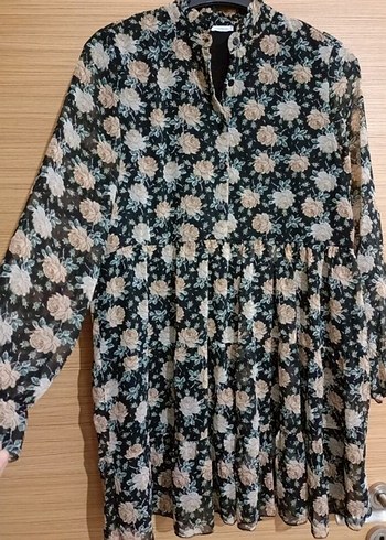 Bohem Tarzı Düğmeli V Yaka Elbise - Görsel 3