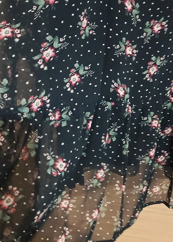 Çiçek Desenli Uzun Kollu Kadın Elbise - Görsel 11