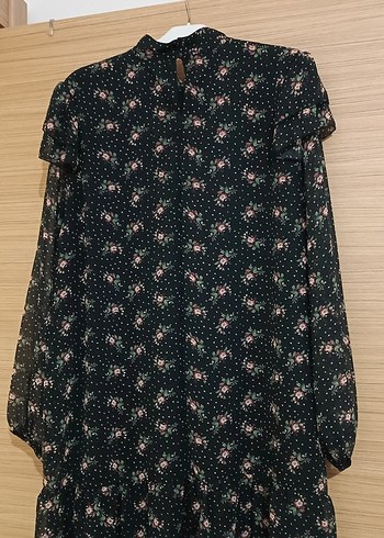 Çiçek Desenli Uzun Kollu Kadın Elbise - Görsel 10