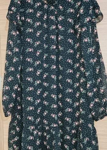 Çiçek Desenli Uzun Kollu Kadın Elbise - Görsel 8