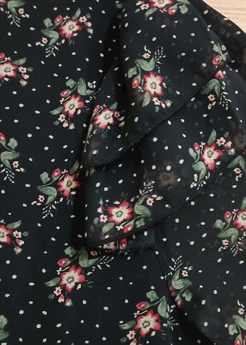 Çiçek Desenli Uzun Kollu Kadın Elbise - Görsel 5