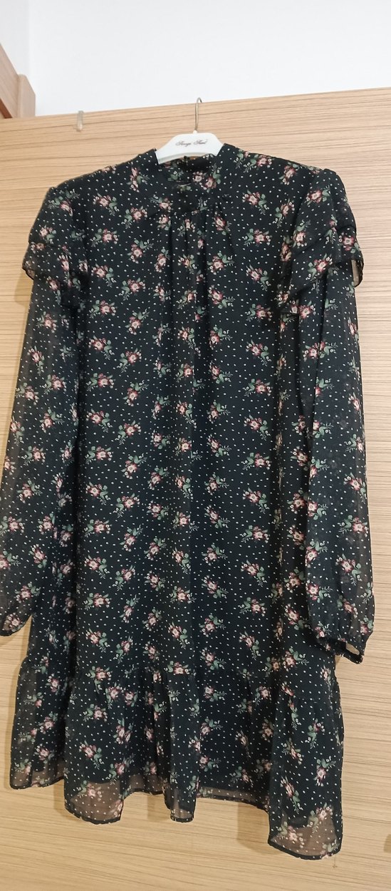 Çiçek Desenli Uzun Kollu Kadın Elbise - Görsel 3