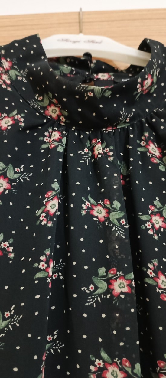 Çiçek Desenli Uzun Kollu Kadın Elbise - Görsel 2