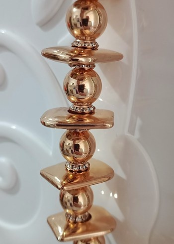 Zincir Detaylı Uzun Gold Kadın Kolye - Görsel 3