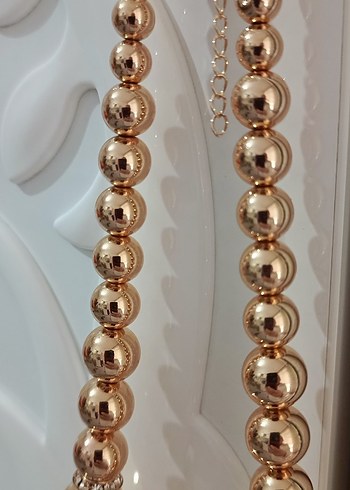 Zincir Detaylı Uzun Gold Kadın Kolye - Görsel 4