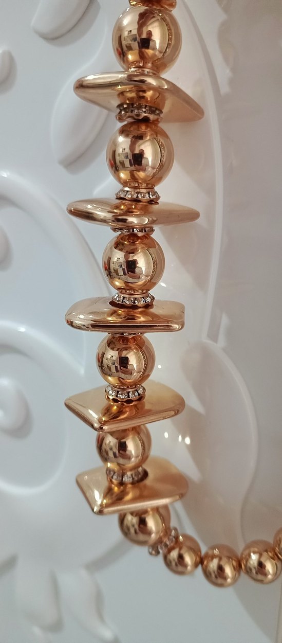 Zincir Detaylı Uzun Gold Kadın Kolye - Görsel 3