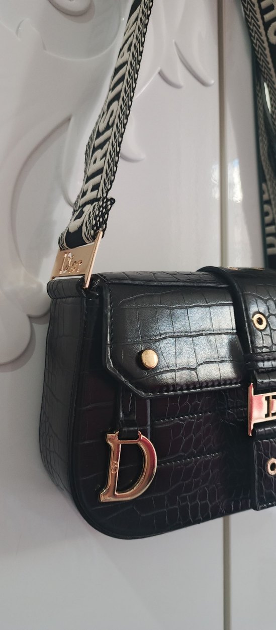 Siyah Deri Tokalı Kadın Çanta - Görsel 5