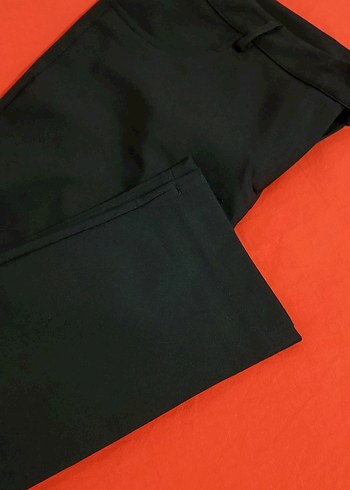 Kadın Siyah Kumaş Kemerli Pantolon - Görsel 3