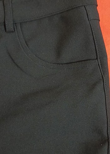 Kadın Siyah Kumaş Kemerli Pantolon - Görsel 5