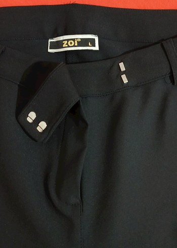 Kadın Siyah Kumaş Kemerli Pantolon - Görsel 6