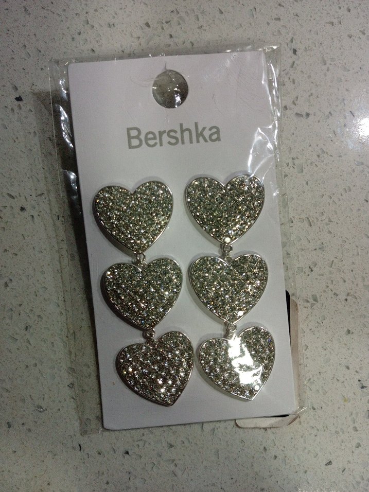 Bershka Parlak Kalp Figürlü Midi Küpe - Görsel 3