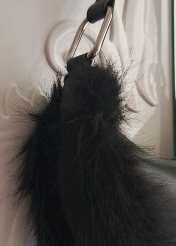 Siyah Kürklü Gotik Kadın Çanta - Görsel 10