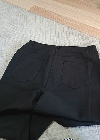Siyah Deri Detaylı Gotik Kadın Kumaş Pantolon - Görsel 4