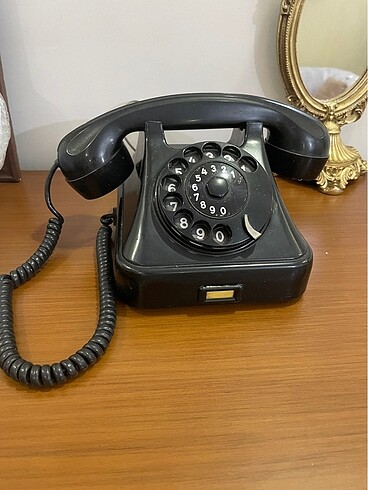 Nostaljik telefon,vintage telefon,çevirmeli telefon,siyah telefo