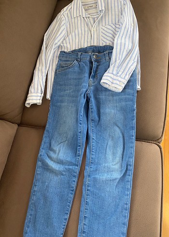 8 Yaş Beden Kot Pantolon ve gömlek