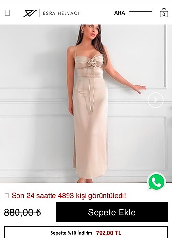 Esra Helvacı butik saten elbise