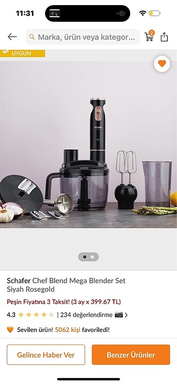Schafer blender seti az kullanılmış
