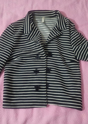 Düğmeli Siyah Zebra Desenli Kadın Ofis Ceketi - Görsel 5