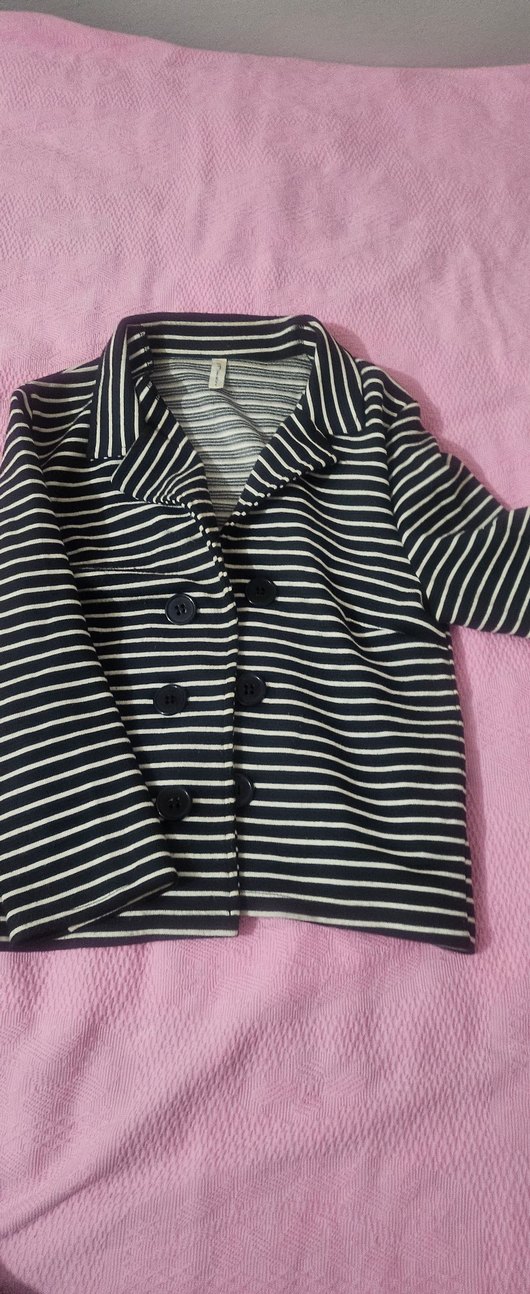 Düğmeli Siyah Zebra Desenli Kadın Ofis Ceketi - Görsel 2