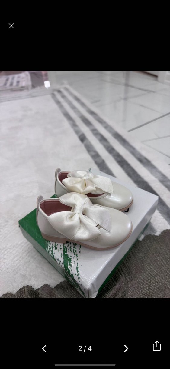 Kız Çocuk Beyaz Fiyonklu Babet Ayakkabı - Görsel 2