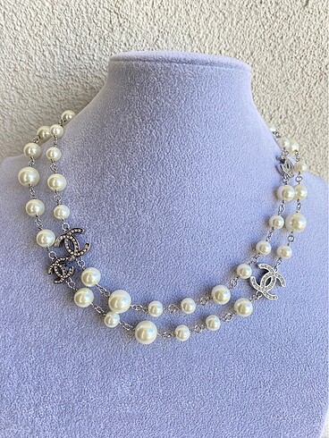 Chanel Chanel Silver İnci Çelik Premium Kolye