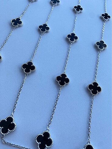 Beden siyah Renk Van Cleef & Arpels Siyah Silver Çelik Kolye