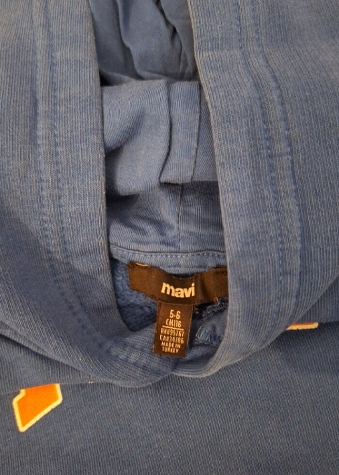 Cocuk sweatshirt içi kalin. 5-6 yaş. Mavi renk - Görsel 3