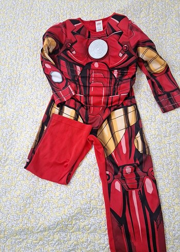 Çocuk Kırmızı Iron Man kaslı dikim Kostümü Uzun Kollu kasli - Görsel 7