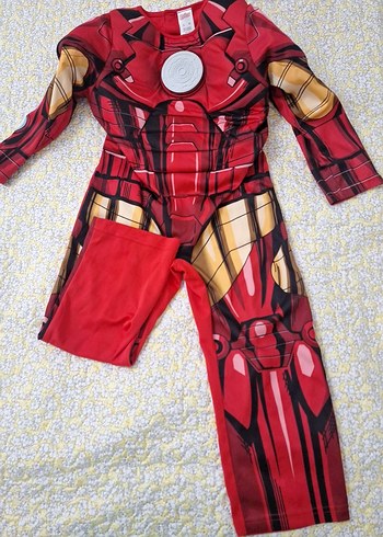 Çocuk Kırmızı Iron Man kaslı dikim Kostümü Uzun Kollu kasli - Görsel 11