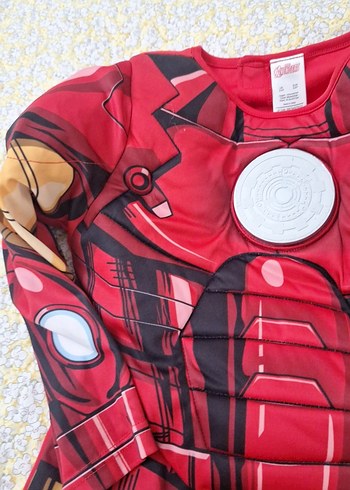 Çocuk Kırmızı Iron Man kaslı dikim Kostümü Uzun Kollu kasli - Görsel 5