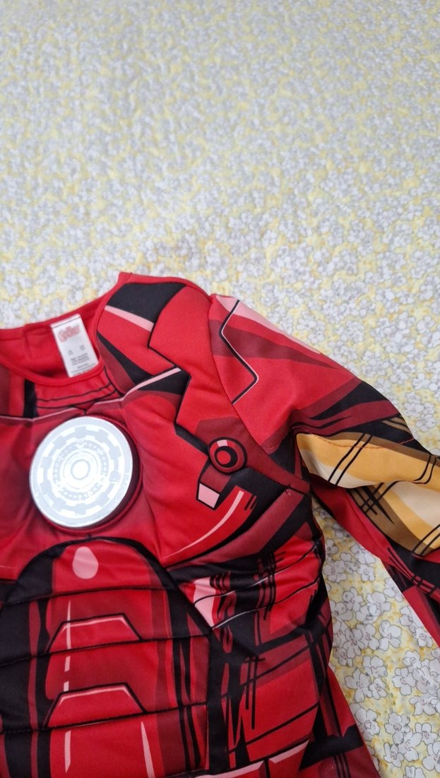 Çocuk Kırmızı Iron Man kaslı dikim Kostümü Uzun Kollu kasli - Görsel 4