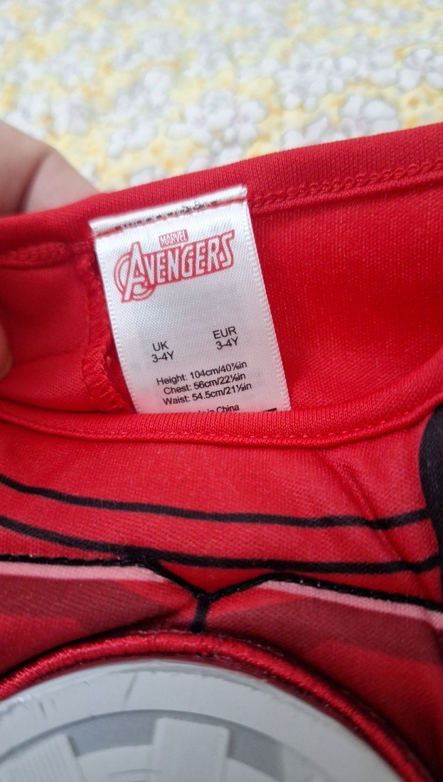 Çocuk Kırmızı Iron Man kaslı dikim Kostümü Uzun Kollu kasli - Görsel 3