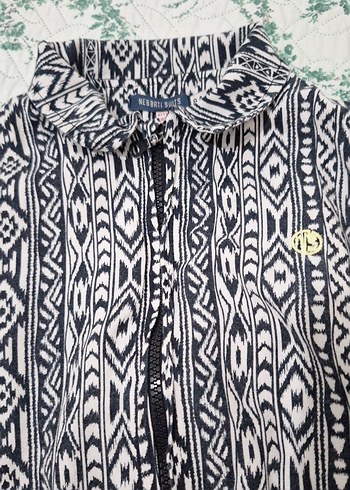 Çocuk Renkli Desenli Fermuarlı Ceket - Görsel 9