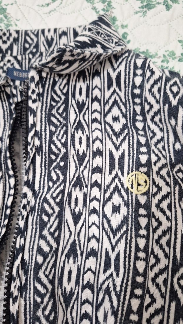 Çocuk Renkli Desenli Fermuarlı Ceket - Görsel 4