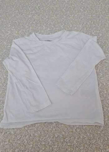 Çocuk Beyaz Uzun Kollu Basic Tişört - Görsel 6