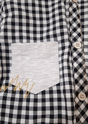 Kapüşonlu Gri Ekose Erkek Çocuk gomlek - Görsel 13