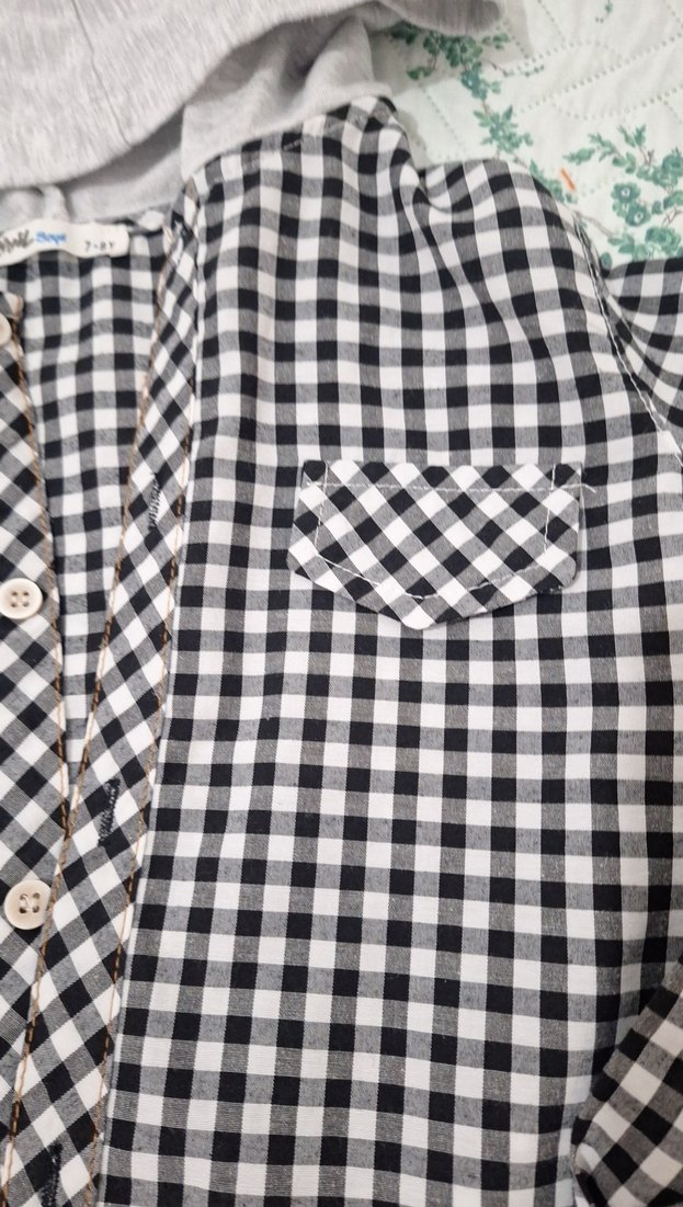 Kapüşonlu Gri Ekose Erkek Çocuk gomlek - Görsel 4