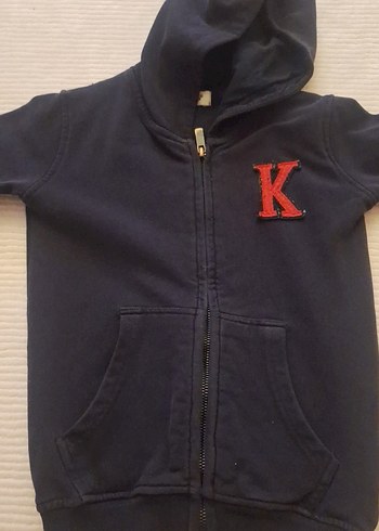 5 Yaş Beden Erkek Siyah Fermuarlı Nakışlı Sweatshirt TED koleji