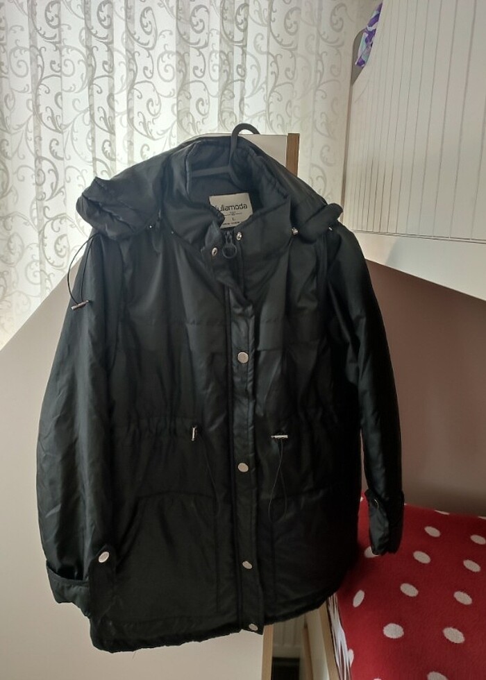 Siyah uzun mont - Görsel 3