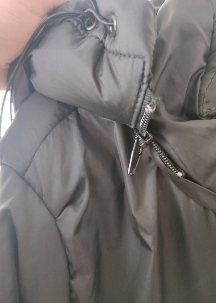 Siyah uzun mont - Görsel 4