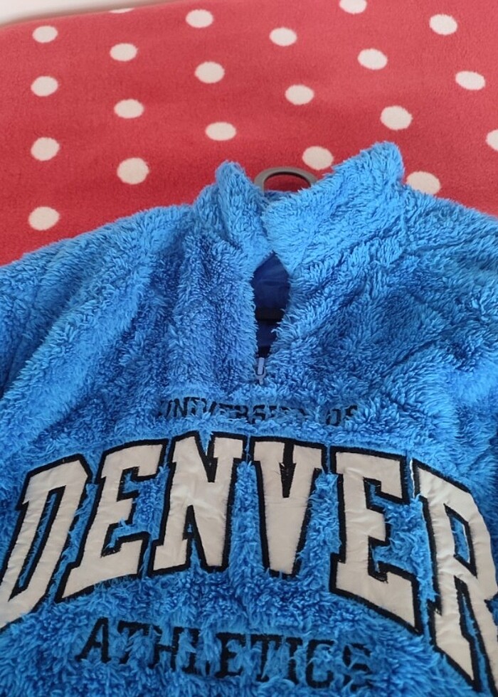 Peluş yarım fermuarlı hırka-swit - Görsel 5