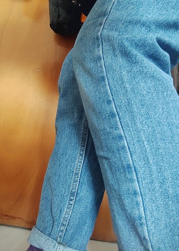 Kadın Mavi Bol Kesim Denim Jean - Görsel 2