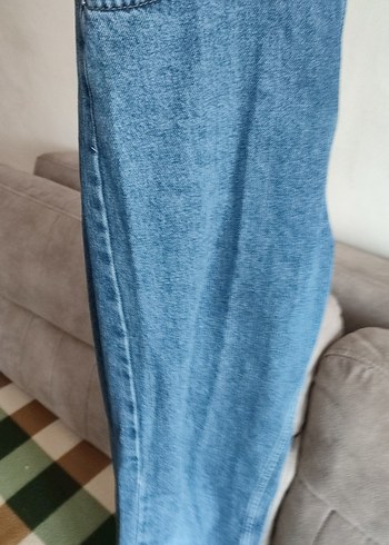 Kadın Mavi Bol Kesim Denim Jean - Görsel 4