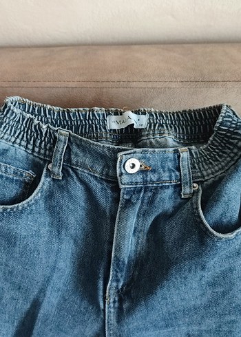 Kadın Mavi Bol Kesim Denim Jean - Görsel 3